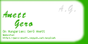 anett gero business card